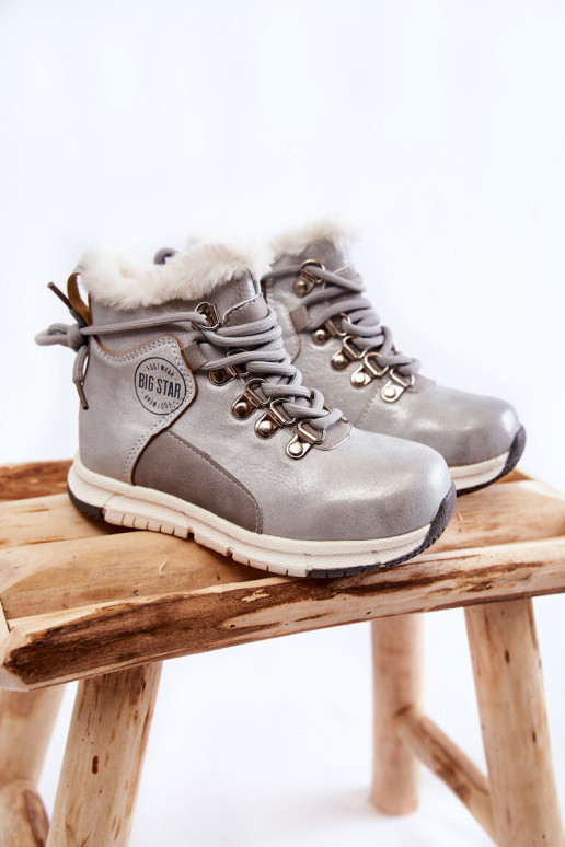 Vaikiški izoliuoti batai su užtrauktuku Big Star KK374178 Silver