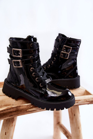 Vaikiški lakuoti batai Big Star KK374131 juodi 2