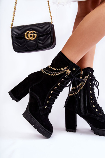 Zomšiniai suvarstomi batai Lewski Shoes 3244 / G Black