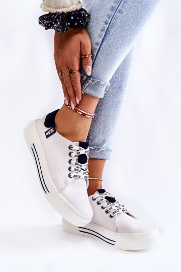 Moteriški Memory Foam System sportbačiai Big Star KK276002 balti 2