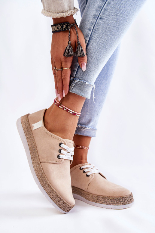 Moteriški žemi sportbačiai su atminties putomis sistema Big Star KK276005 smėlio spalvos