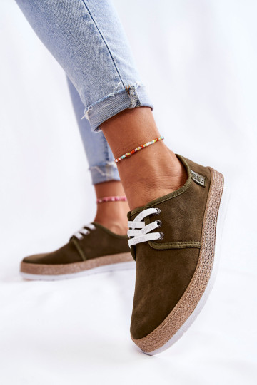 Moteriški žemi sportbačiai „Memory Foam System Big Star KK276007 Khaki“. 2