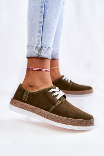 Moteriški žemi sportbačiai „Memory Foam System Big Star KK276007 Khaki“.