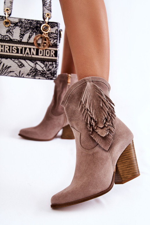 Moteriški zomšiniai bateliai Lewski Shoes 2808 / L Cappucino