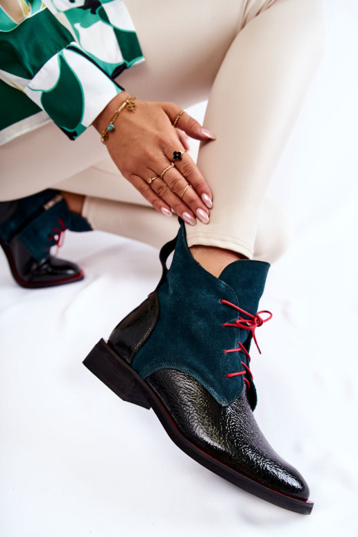 Odiniai batai žalia ir juoda Cheyenne