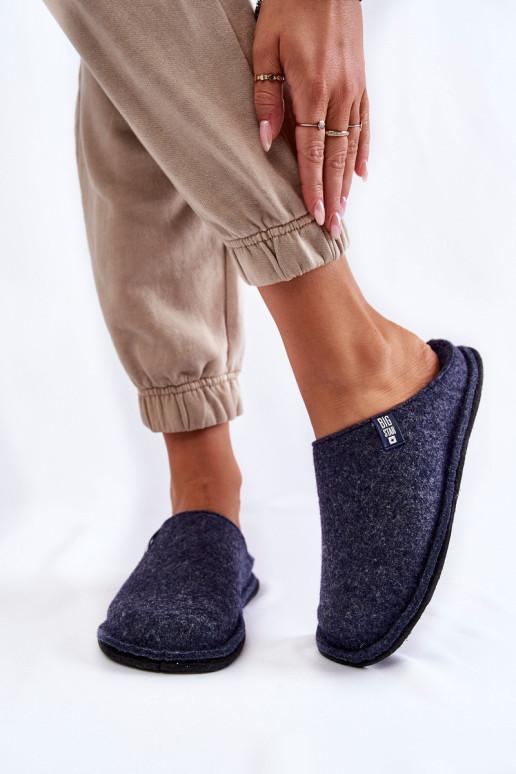 Klasikinės moteriškos šlepetės Big Star KK276013 Tamsiai mėlynos spalvos