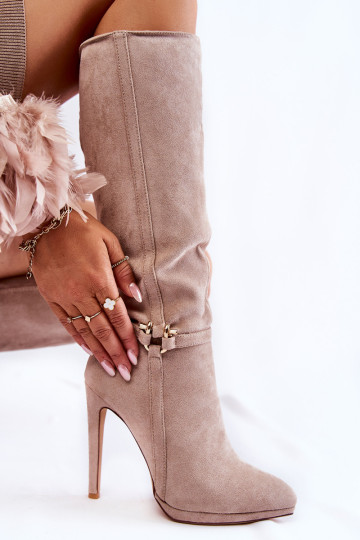 Klasikiniai zomšiniai batai smėlio spalvos Linney