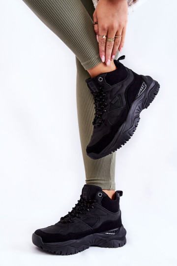 Moteriški aukšti sportiniai batai su Memory Foam System Big Star KK274356 juodi 2