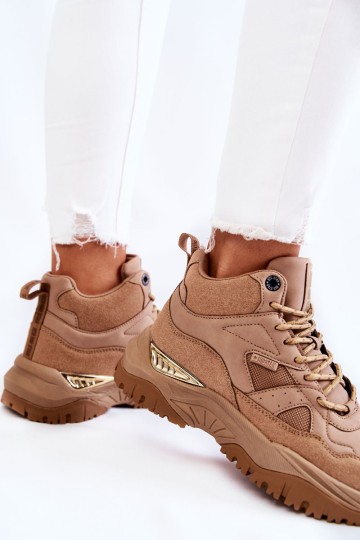 Moteriški aukšti sportiniai batai su Memory Foam System Big Star KK274355 smėlio spalvos 2