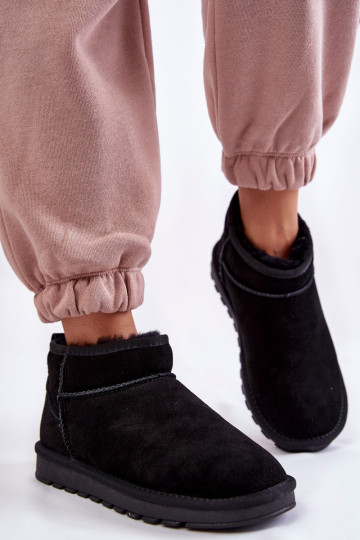 Moteriški zomšiniai žemi sniego batai Black Shelie 2