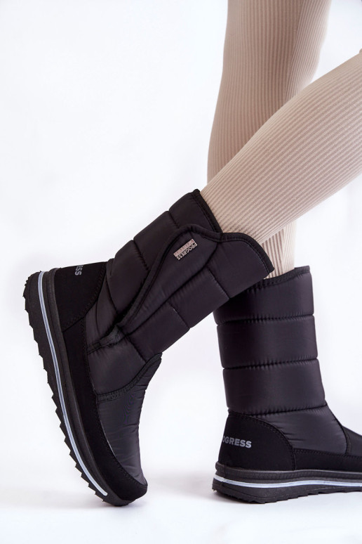 Moteriški sniego batai su Velcro Progress PROGJ-22-128 Juodi