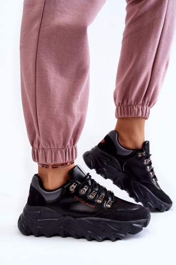 Moteriški sportbačiai ant platformos Cross Jeans KK2R4073C Juodi