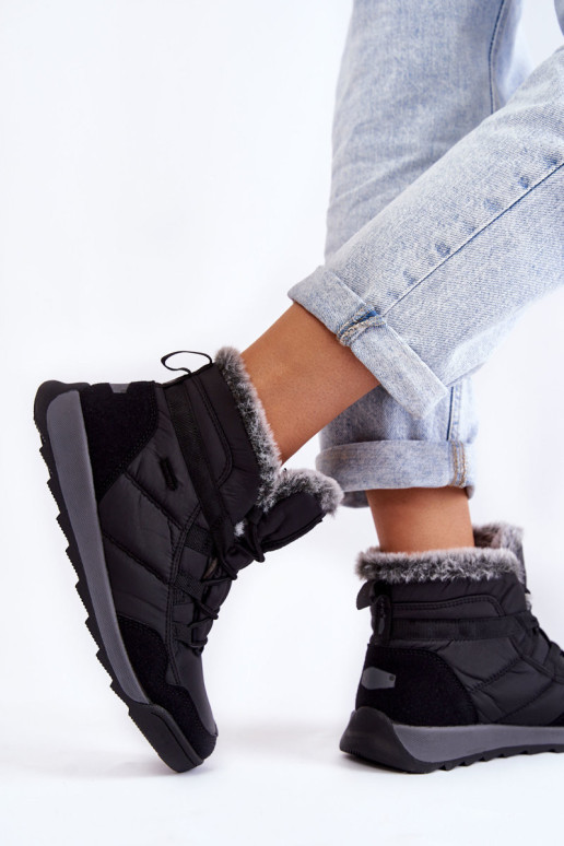 Moteriški izoliuoti sniego batai Cross Jeans KK2R4016C juodi