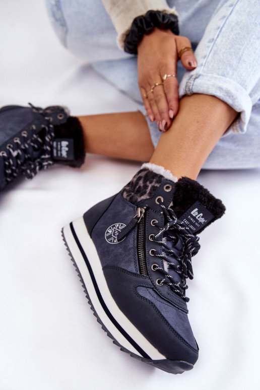 Moteriški šilti batai Lee Cooper LCJ-22-31-1450 tamsiai mėlyni