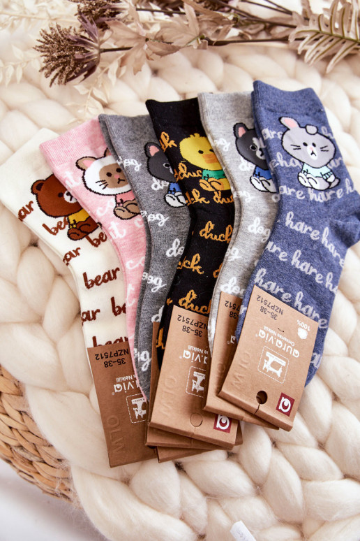 Moteriškos medvilninės kojinės Hare Blue