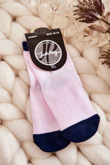 Vaikiškos klasikinės medvilninės kojinės rožinės spalvos