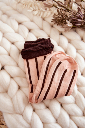 Daugiaspalvės moteriškos 5 pakelių medvilninės dryžuotos kojinės