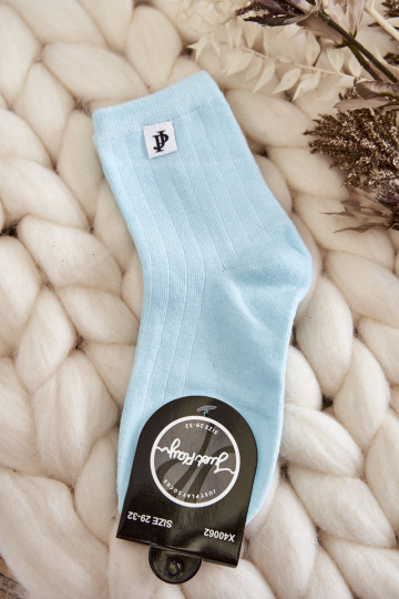 Jaunystės klasikinės dryžuotos kojinės Šviesiai mėlynos spalvos