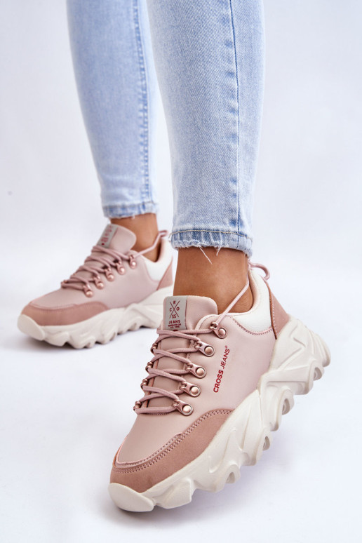 Moteriški sportbačiai ant platformos Cross Jeans KK2R4072C Nude