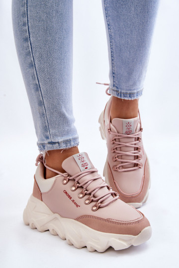 Moteriški sportbačiai ant platformos Cross Jeans KK2R4072C Nude