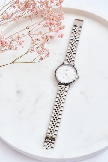 Moteriškas vandeniui atsparus laikrodis Bright Dial Giorgio&Dario Silver