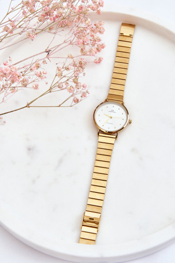 Moteriška vandeniui atspari analoginio laikrodžio apyrankė Giorgio&Dario aukso-sidabrinė