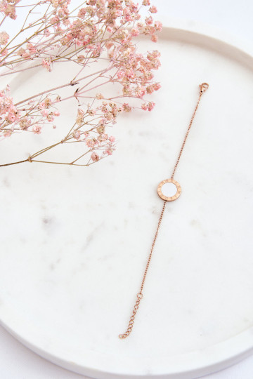 Moteriška apyrankė Celebrity White Circle Rose Gold