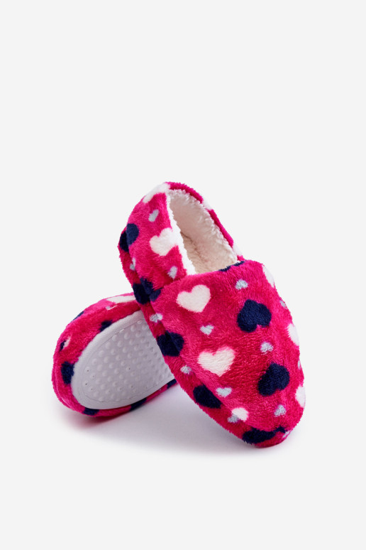 Vaikiškos izoliuotos užsegamos šlepetės širdyje Fuchsia Meyra