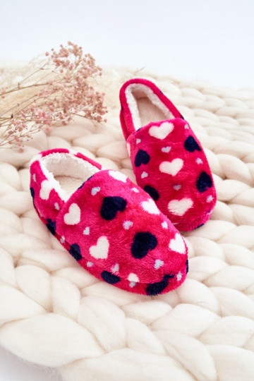 Vaikiškos izoliuotos užsegamos šlepetės širdyje Fuchsia Meyra