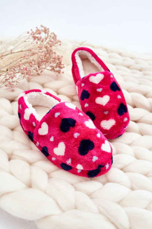 Vaikiškos izoliuotos užsegamos šlepetės širdyje Fuchsia Meyra