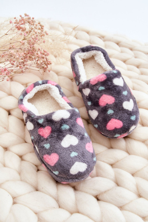 Vaikiškos izoliuotos šlepetės širdyje pilka Meyra