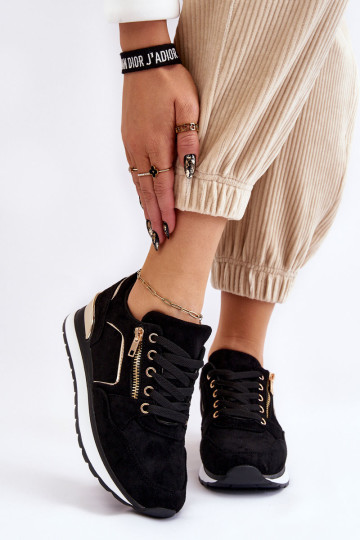 Zomšiniai sportiniai batai ant platformos Black Riverside 2