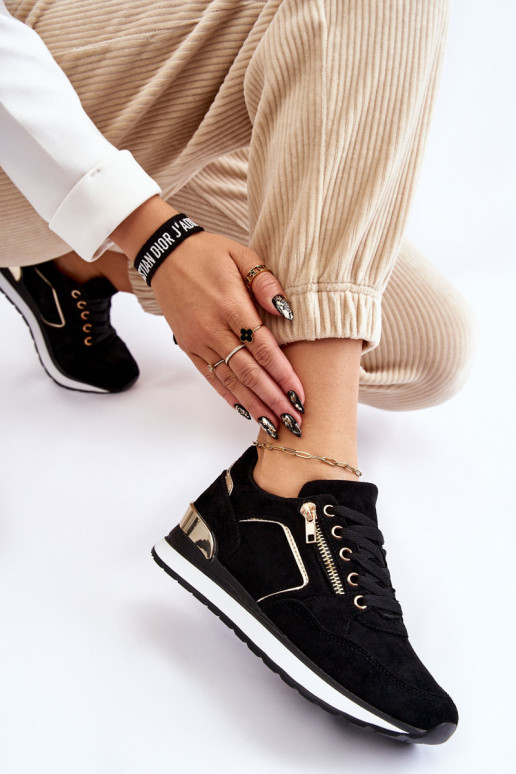 Zomšiniai sportiniai batai ant platformos Black Riverside