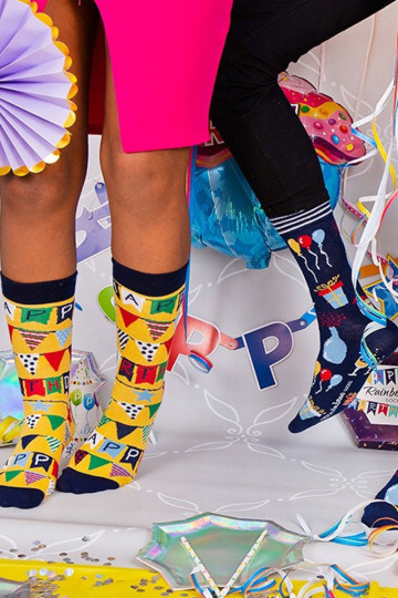 Vaivorykštės kojinės gimtadieniui 3 poros 2