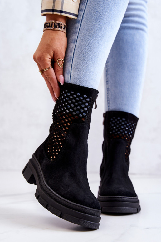 Odiniai batai Workers Nicole Black 2711