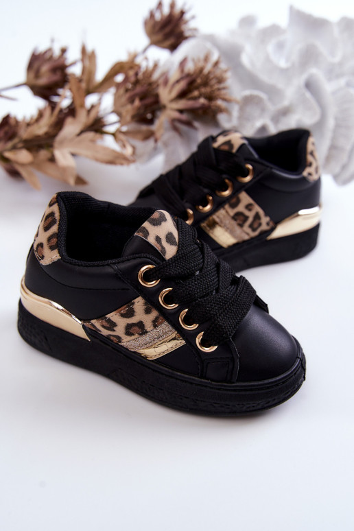 Odiniai sportiniai batai Leopard Black Trixie