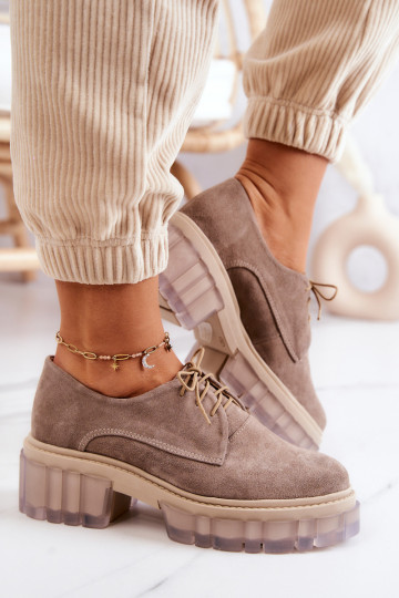 Madingi zomšiniai loaferiai smėlio spalvos Lauriss 2