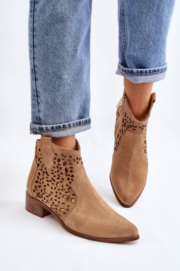 Moteriški ažūriniai batai Lewski Shoes 2909 Tamsiai...