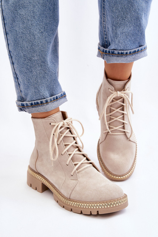 Plokšti batai Lewski Batai 3285 Šviesiai smėlio...