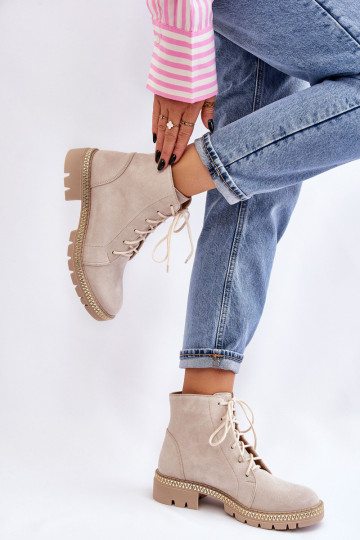 Plokšti batai Lewski Batai 3285 Šviesiai smėlio spalvos 2