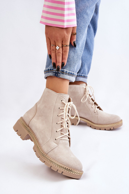 Plokšti batai Lewski Batai 3285 Šviesiai smėlio...