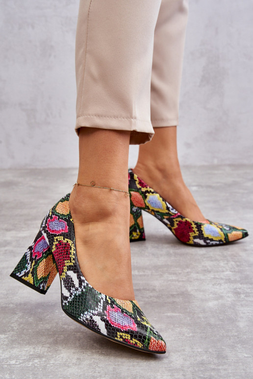 Odiniai pompai gyvatės raštu Lewski batai 3277...