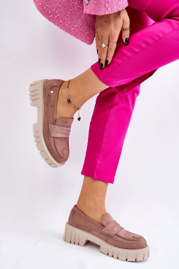 Moteriški zomšiniai užsegami batai šviesiai rudi Fiorell