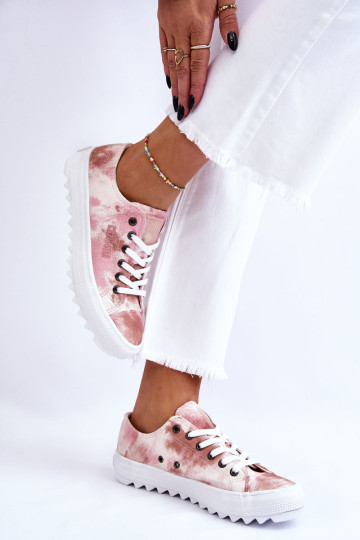 Madingi žemi sportbačiai Big Star LL274044 Pink-Beige 2