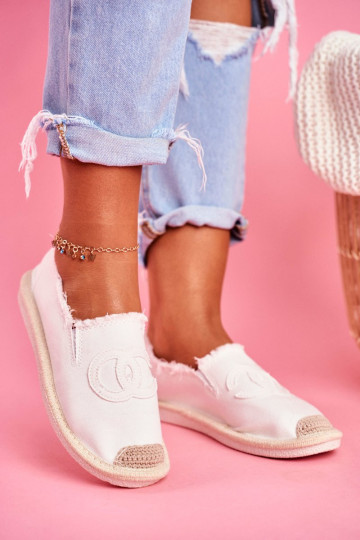 Klasikinės moteriškos espadrilės baltos spalvos 2