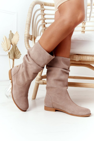 Moteriški zomšiniai batai Maciejka 05057-04 smėlio spalvos