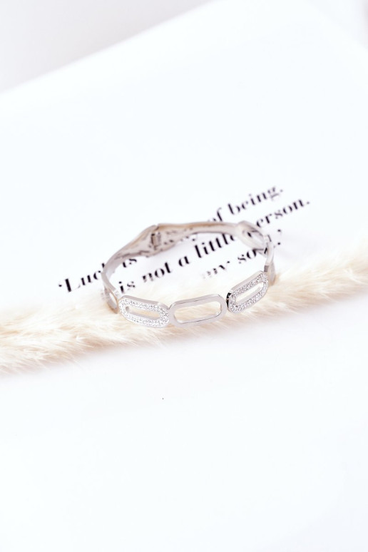 Plieninė apyrankė su kubiniu cirkonio sidabru