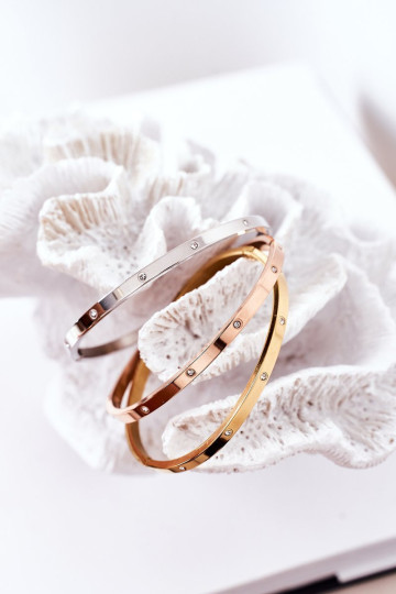 Plieninė apyrankė su kubiniu cirkonio sidabru 2