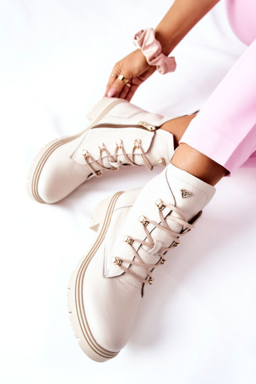 Moteriški odiniai batai smėlio spalvos Nicole 2674