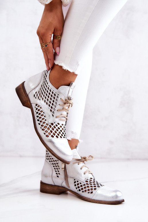 Odiniai ažūriniai batai Nicole 2704/005 balta...
